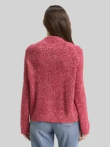 TOM TAILOR Damen Loose Fit Strickpullover mit Wollanteil, rosa, Meliert – Bild 5