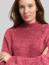 TOM TAILOR Damen Loose Fit Strickpullover mit Wollanteil, rosa, Meliert – Bild 6