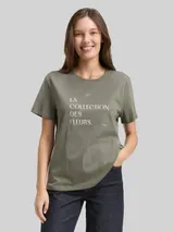 TOM TAILOR Damen T-Shirt mit Print, grün, Uni – Bild 4