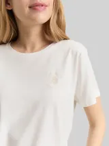 TOM TAILOR Damen T-Shirt mit Blumen-Stickerei, weiß, Uni – Bild 6