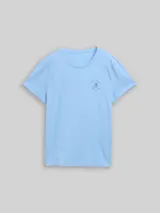 TOM TAILOR Damen T-Shirt mit Blumen-Stickerei, blau, Uni – Bild 3