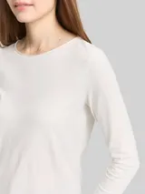 TOM TAILOR Damen Basic Langarmshirt, weiß, Uni – Bild 6
