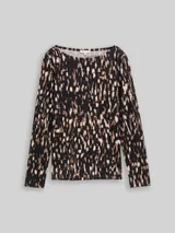 TOM TAILOR Damen Langarmshirt mit Muster, braun, Gemustert – Bild 3
