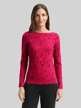 TOM TAILOR Damen Langarmshirt mit Muster, rot, Gemustert – Bild 4