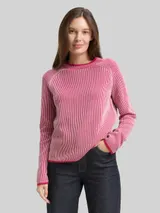TOM TAILOR Damen Strickpullover mit Rundhalsausschnitt, rosa, Meliert – Bild 4