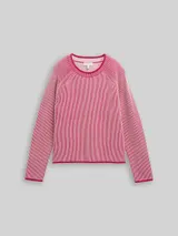 TOM TAILOR Damen Strickpullover mit Rundhalsausschnitt, rosa, Meliert – Bild 3