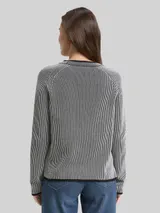 TOM TAILOR Damen Strickpullover mit Rundhalsausschnitt, schwarz, Meliert – Bild 5