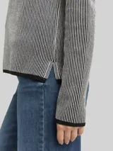 TOM TAILOR Damen Strickpullover mit Rundhalsausschnitt, schwarz, Meliert – Bild 6