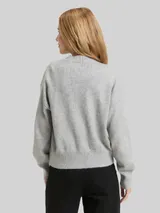 TOM TAILOR Damen Loose Fit Cardigan mit V-Ausschnitt, grau, Meliert – Bild 5