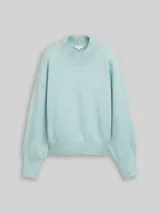 TOM TAILOR Damen Oversize Strickpullover mit Stehkragen, blau, Meliert – Bild 3