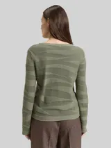 TOM TAILOR Damen Strickpullover mit Struktur, grün, Meliert – Bild 5