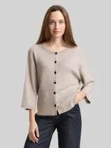 TOM TAILOR Damen Loose Fit Cardigan, grau, Meliert – Bild 4