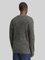 TOM TAILOR DENIM Herren Strickpullover mit Rundhalsausschnitt, grau, Meliert – Bild 5