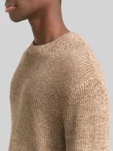 TOM TAILOR DENIM Herren Strickpullover mit Rundhalsausschnitt, braun, Meliert – Bild 6