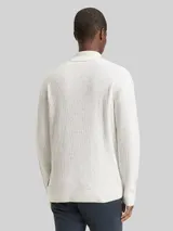 TOM TAILOR DENIM Herren Rollkragenpullover aus Noppengarn, weiß, Meliert – Bild 5