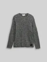 TOM TAILOR DENIM Herren Strickpullover in Melange-Optik, grau, Meliert – Bild 3