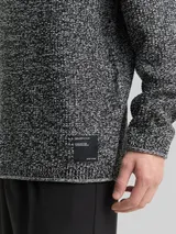 TOM TAILOR DENIM Herren Strickpullover in Melange-Optik, grau, Meliert – Bild 6
