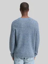 TOM TAILOR DENIM Herren Strickpullover in Melange-Optik, grün, Meliert – Bild 5