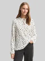 TOM TAILOR DENIM Damen Bluse mit Punktmuster, weiß, Gepunktet – Bild 4