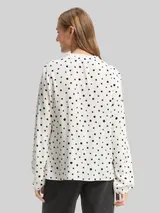 TOM TAILOR DENIM Damen Bluse mit Punktmuster, weiß, Gepunktet – Bild 5