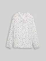 TOM TAILOR DENIM Damen Bluse mit Punktmuster, weiß, Gepunktet – Bild 3