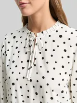 TOM TAILOR DENIM Damen Bluse mit Punktmuster, weiß, Gepunktet – Bild 6