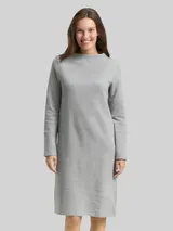 TOM TAILOR Damen Cosy Kleid mit Stehkragen, grau, Meliert – Bild 4