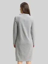 TOM TAILOR Damen Cosy Kleid mit Stehkragen, grau, Meliert – Bild 5