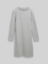 TOM TAILOR Damen Cosy Kleid mit Stehkragen, grau, Meliert – Bild 3