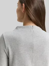 TOM TAILOR Damen Cosy Kleid mit Stehkragen, grau, Meliert – Bild 6