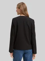 TOM TAILOR DENIM Damen Regular Fit Jacke mit Schleifen-Detail, schwarz, Uni – Bild 5
