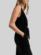 TOM TAILOR DENIM Damen Relaxed Jumpsuit aus Samt, schwarz, Uni – Bild 6