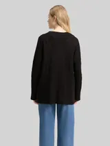 TOM TAILOR Damen Oversize Cardigan mit Glitzer-Effekt, schwarz, Gemustert – Bild 5
