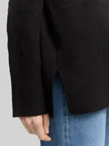 TOM TAILOR Damen Oversize Cardigan mit Glitzer-Effekt, schwarz, Gemustert – Bild 6