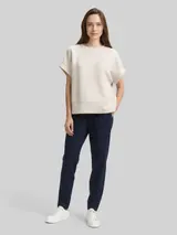 TOM TAILOR Damen Loose Fit Hose mit Nadelstreifen, blau, Nadelstreifen – Bild 4