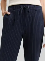 TOM TAILOR Damen Loose Fit Hose mit Nadelstreifen, blau, Nadelstreifen – Bild 6