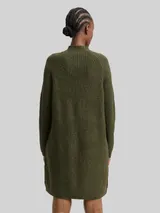 TOM TAILOR DENIM Damen Strickkleid mit Stehkragen, grün, Meliert – Bild 5