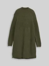 TOM TAILOR DENIM Damen Strickkleid mit Stehkragen, grün, Meliert – Bild 3