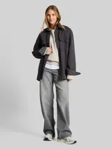 TOM TAILOR DENIM Damen TTLINOU WIDE High Waist Jeans, grau, Uni – Bild 4