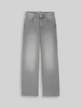 TOM TAILOR DENIM Damen TTLINOU WIDE High Waist Jeans, grau, Uni – Bild 3
