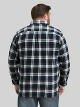 TOM TAILOR Herren Plus Size - Comfort Fit Flanell-Hemd mit Karomuster, blau, Kariert – Bild 5