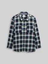 TOM TAILOR Herren Plus Size - Comfort Fit Flanell-Hemd mit Karomuster, blau, Kariert – Bild 3