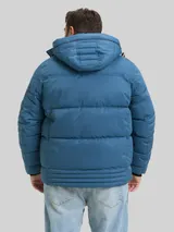 TOM TAILOR Herren Plus Size - Pufferjacke mit abnehmbarer Kapuze, blau, Uni – Bild 5