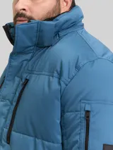 TOM TAILOR Herren Plus Size - Pufferjacke mit abnehmbarer Kapuze, blau, Uni – Bild 6