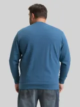 TOM TAILOR Herren Plus Size - Basic Sweatshirt in Unifarben, blau, Uni – Bild 5