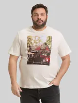 TOM TAILOR Herren Plus Size - T-Shirt mit Fotoprint, braun, Print – Bild 4