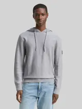 TOM TAILOR DENIM Herren Strickpullover mit Kapuze, grau, Meliert – Bild 4