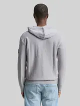 TOM TAILOR DENIM Herren Strickpullover mit Kapuze, grau, Meliert – Bild 5