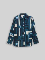 TOM TAILOR Damen Plus Size - Hemdbluse mit Muster, blau, Gemustert – Bild 3