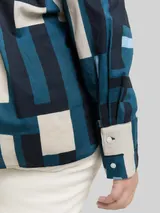 TOM TAILOR Damen Plus Size - Hemdbluse mit Muster, blau, Gemustert – Bild 6
